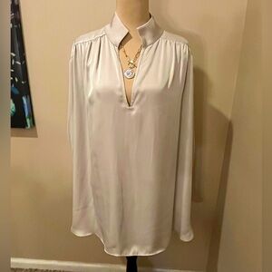 H&M Oversized Elegant Deep V Champagne Blouse, size XL
